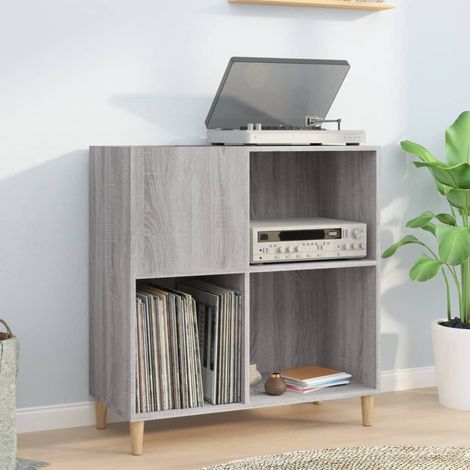 vidaXL Record Cabinet Grey Sonoma 84,5x38x89 cm Engineered Wood