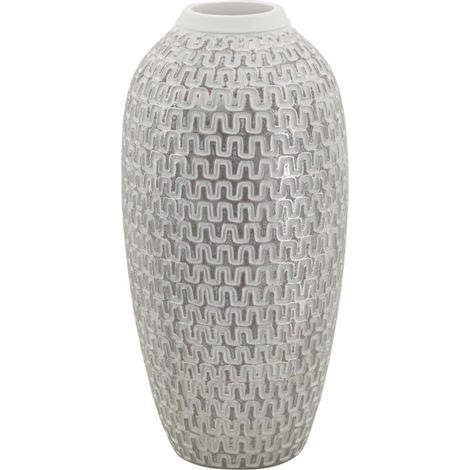 Vase Déco en Résine "Wave" 43cm Blanc