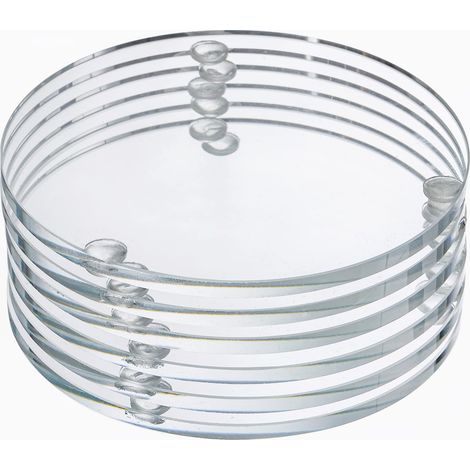 Lot de 6 sous-Verres Ronds en Verre Transparent de 8,9 cm pour Tasses, Tables à Manger, Bureau, Cuisine, décoration d'intérieur et fêtes (1/5)