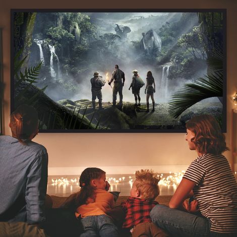 Écran de projection 120 pouces 16:9 - Écran de cadre pour home cinéma - Projecteur pour projection 4K HD - Grand angle de vision - Montage mural - Solution contre les plis
