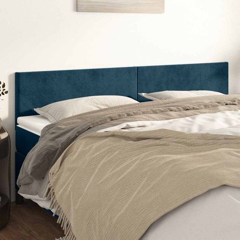 vidaXL Cabeceros terciopelo azul oscuro 180x5x78/88 cm (1/5)
