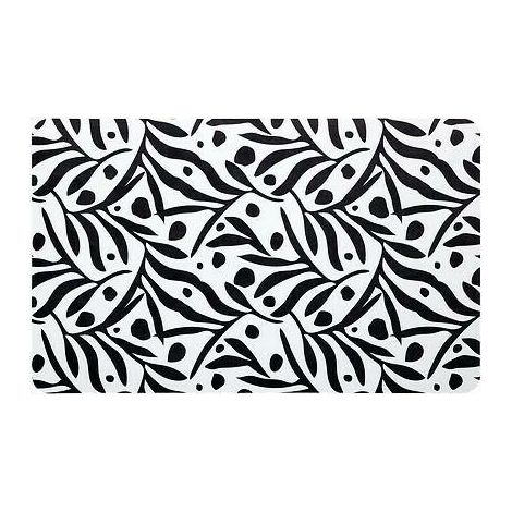 DIATOMITE MAT 45x75 cm weiß mit schwarzen Pflanzenmustern (1/2)