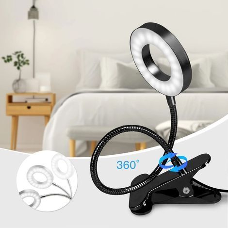 Flexible 360°-Klemm-Schreibtischlampe mit 48 LEDs – 3 Beleuchtungsmodi – 10 Helligkeitsstufen – Augenschutz – USB-Anschluss (1/4)