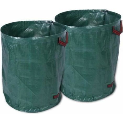 Lot de 2 Sacs Poubelles Verts Herbe de Jardin Sac Poubelle Solide 270L Max 50Kg Extérieur