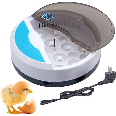 Mini 9 Oeufs Incubateur Couveuse Poussin avec Automatique De La TempéRature et Affichage NuméRique LED Incubateur Tortue pour Volaille Reptile Cadeau pour Enfants
