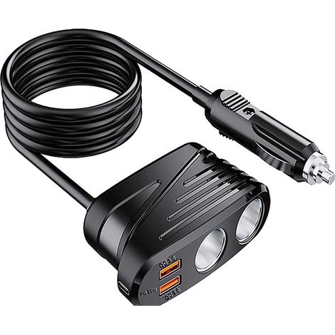 TR31 120W Kfz-Ladegerät mit Kabel (USB-C/PD-Anschluss) – Schwarz (1/2)
