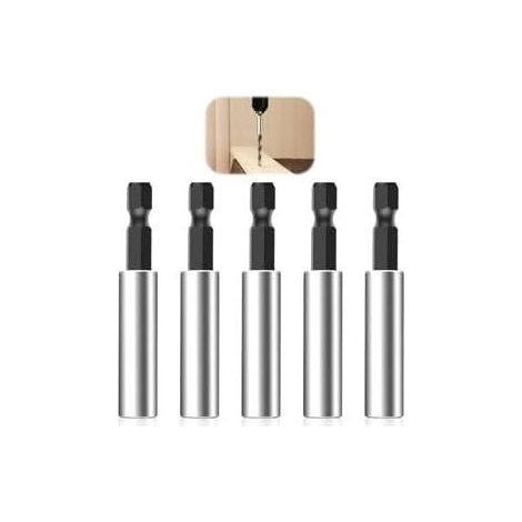 1/4"-Bithalter, 60-mm-Schnellwechsel-Bitverlängerung, hochwertiger magnetischer Bithalter, Edelstahl, leistungsstarker magnetischer Bitaufsatz für Bohrmaschinen (1/5)