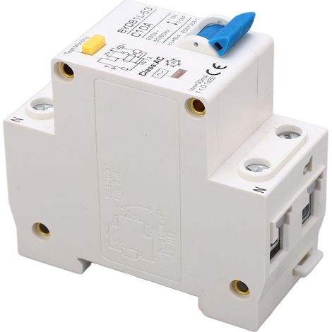 Interrupteur de protection contre les fuites de courant alternatif, montage sur rail DIN, disjoncteur miniature monopolaire 230 V 10 A (1/5)