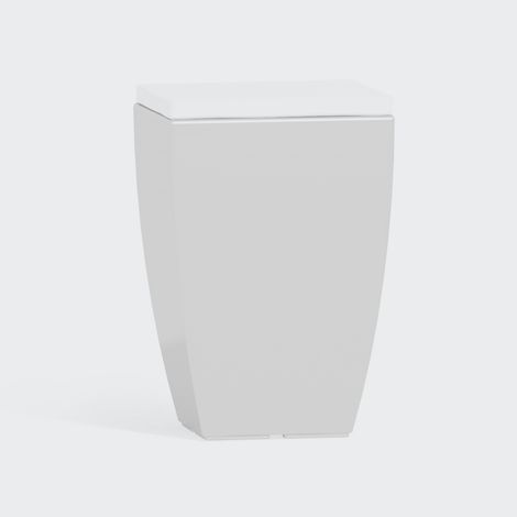 Pouf Comfy Fine Blanc en Polymère Monacis - L 33 x P 33 x H 55 cm (1/2)