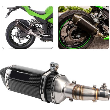 Sistema de escape MidPipe SlipOn con DB Killer compatible con Kawasaki Ninja 250R 250 300 Z250 Z300 2008-2017