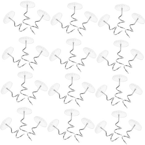 Lot de 50 clous tapissier à tête transparente en spirale, pivotants, (1/5)