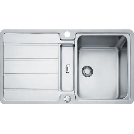 Franke Einbauspüle Hydros HDX 284 Edelstahl glatt, Druckknopfventil (1/3)