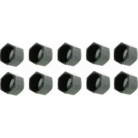 10x cache écrou noir hexagonal plastique capuchon protection, M6 x 10mm (1/3)
