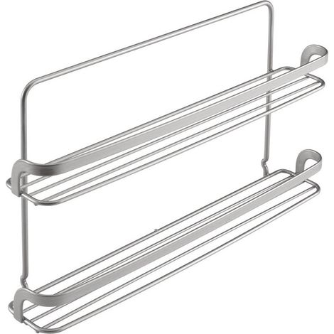 Porta Rotoli da Cucina 2 Mensole Eureka Alluminio Pellicola Spezie (1/4)