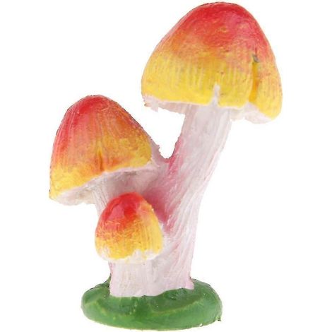 Décorations miniatures pour jardin féerique : figurines de champignons-Red 3 Head B