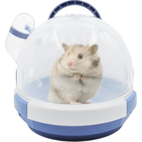 Cage de transport pour hamsters, cage portable pour petits animaux avec biberon - Cage en plastique respirant pour hamsters nains, furets, chinchillas (1/5)