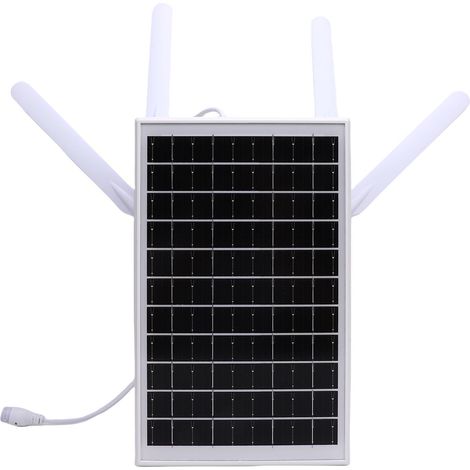 Modem routeur 4G LTE à énergie solaire 12 W, extension WiFi 6 300 Mbps avec emplacement pour carte SIM, batterie 18 000 MAh, longue portée 150 m, antennes blanches étanches IP66 (1/5)