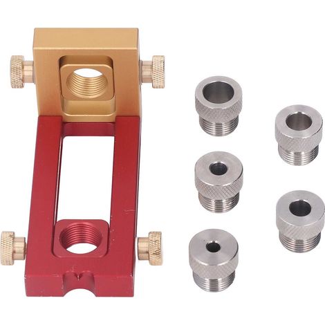 Lot de 6 gabarits de perçage croisés plats, guide perceuse pour bois, kit d'outillage de bricolage (1/5)