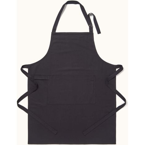 HOMESCAPES Plain Black Cotton Apron