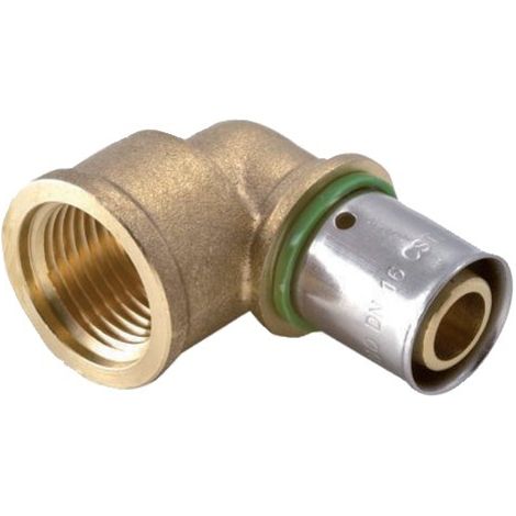Raccord à sertir pour PER coude 90° à visser F 15x21 12