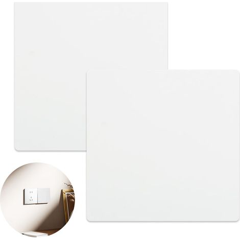 Lot de 2 cache-prises - Cache obturateur pour interrupteur - Double panneau obturateur blanc encastré - Sans cadre - Pour prises ou interrupteurs non utilisés (1/5)