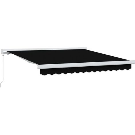 Store banne rétractable noir, 300 x 250 cm, tissu et métal. (1/5)