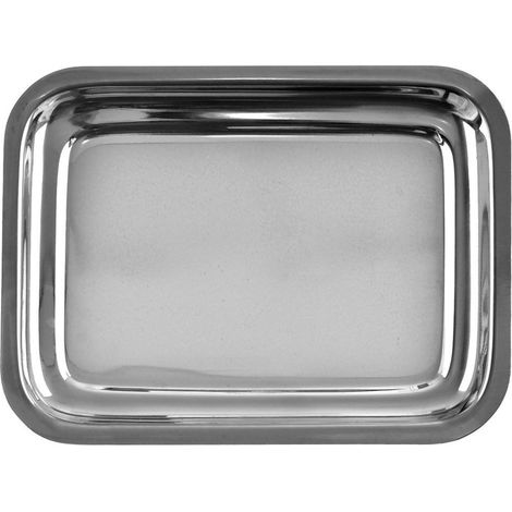 Plateau de service rectangulaire en acier inoxydable pour sandwichs et en-cas
