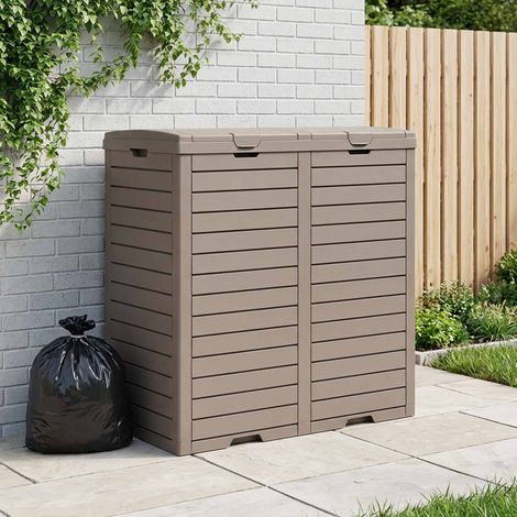 vidaXL Poubelle d'extérieur marron clair 78x41x86 cm polypropylène (1/5)