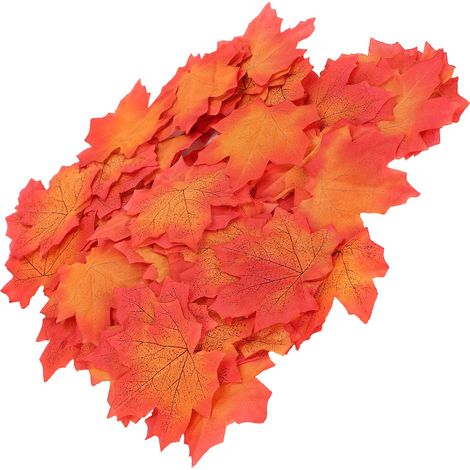 100 Feuilles d'Érable Artificielles Rouge et Or pour Décoration de Saison, Centre de Table et Événements d'Automne (1/5)
