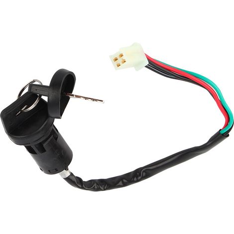 Interrupteur d'allumage 4 fils étanche avec clé pour quad 50 90 110 125cc TAOTAO moto tout-terrain, remplacement pièce robuste, câblage simple, kit 1 clé (1/5)