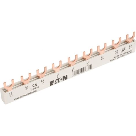 Barra de conexión 3P 63A 10mm2 horquilla 9 mod EVG3PHAS9MODUL 215645