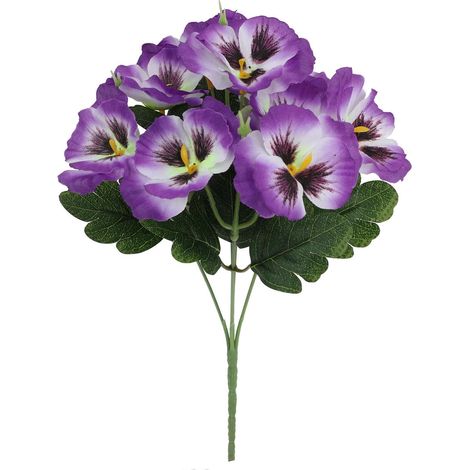 Fleur Artificielle - Violet Tricolore en Soie - Décoration Centre de Table Mariage Intérieur Extérieur - Lot de 1 (1/2)