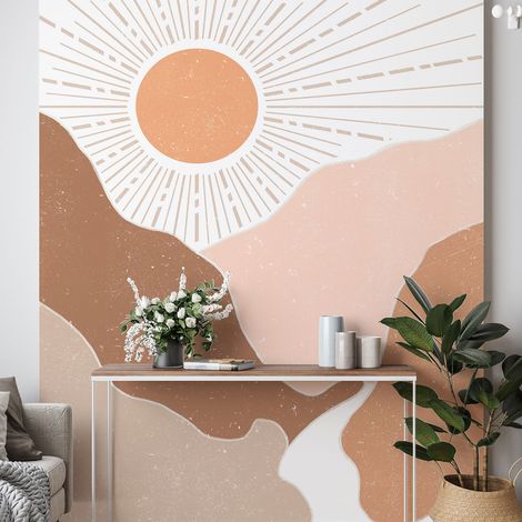 Papier peint panoramique - Soleil Boho - 130 cm x 173 cm (1/4)