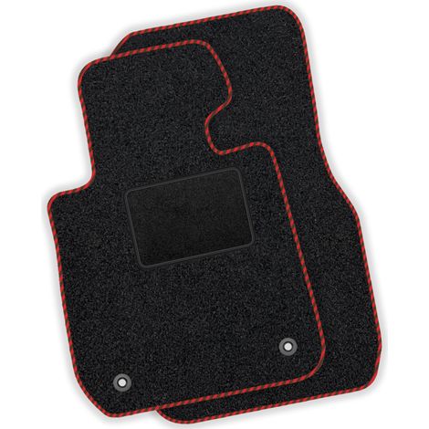 [SP]PLRE018 rot - Velours-Fußmatten vorne - Automatten passend für: Renault Twingo II 2007-2014, rote Paspelierung (1/5)