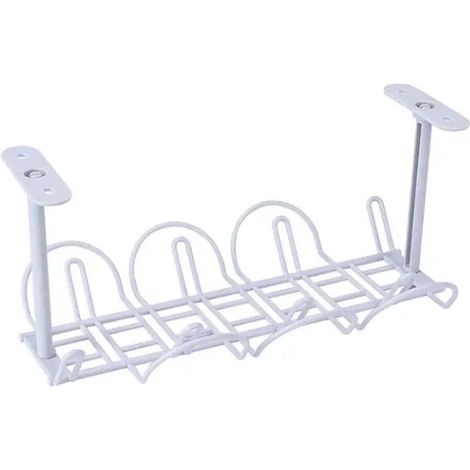 Plateau de rangement sous bureau pour câbles, étagère de rangement pour salon et bureau, organiseur de multiprises et adaptateurs.