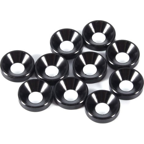 10Pcs M4 Anodized Countersunk Head Washers Gasket Aluminum Alloy Black