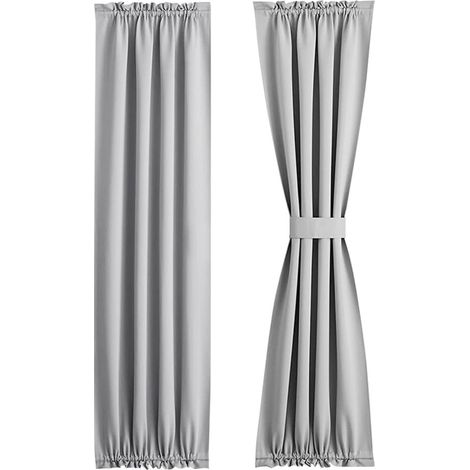 Rideau Pour Porte Coulissante - Polyester Triple Tissé Blocage Lumière - Poche Pour Tringle Haut Et Bas - 25 X 72 Pouces - 1 Panneau (1/5)