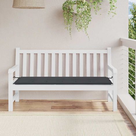 Cojín de banco de jardín tela Oxford negro 150x50x4 cm