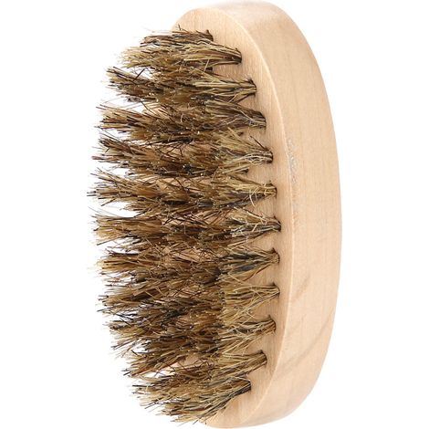 Brosse à barbe et à moustache pour homme, peigne ovale à poils doux, manche en bambou, outil de mise en forme de la barbe (1/5)