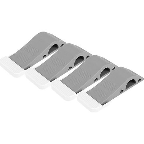 Dailygoods - Topes de puerta (4 piezas) - Caucho TPR - Cuña antideslizante para puerta - Seguro para niños - Ligero y duradero - Incluye soporte (1/5)