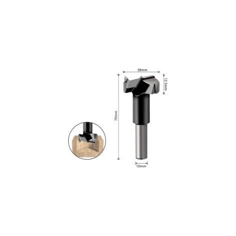 Punta da trapano scanalata da 38 mm per la lavorazione del legno, allargatore di fori in lega a quattro denti - Crezuo