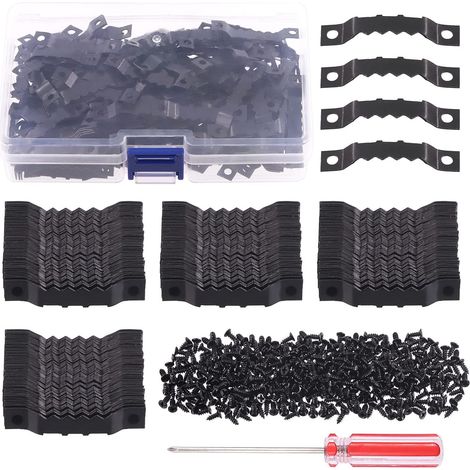600pcs Cadre Photo en Dents de Sawtooth Suspendu Cintre Double Trou avec Vis et Vis, pour Décoration de la Maison Cadre Photo Créatif Suspendu (1/5)