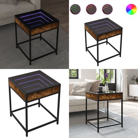vidaXL Couchtisch mit Infinity-LED Räuchereiche 40x40x51 cm (1/5)