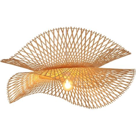Suspension, Hauteur Ajustable, Design en Bambou Fait Main, C-55CM, Pas d'ampoule (1/2)