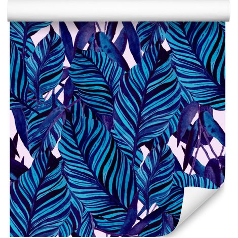 Papier peint à motifs de feuilles exotiques colorées pour salon et chambre, 50 x 1000 cm (1/5)