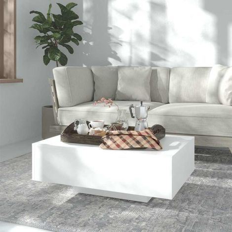 vidaXL Mesa de centro madera contrachapada blanco 85x55x31 cm (1/5)