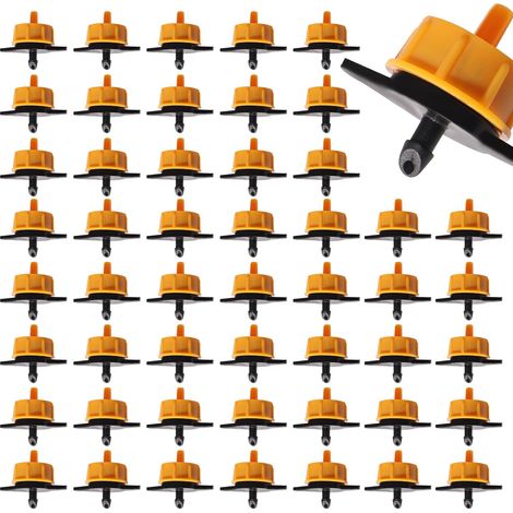 50 Pieces 2 GPH Drippers Pressure Compensators, 1/4 Inch Plastic Irrigation Dripper, Garden Watering Dripper Compensation for Garden Lawn, 8L