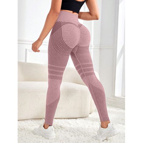 Leggings de compression 3D anti-cellulite, compatibles avec toutes les morphologies féminines, redéfinissent votre silhouette. Rose. (1/5)