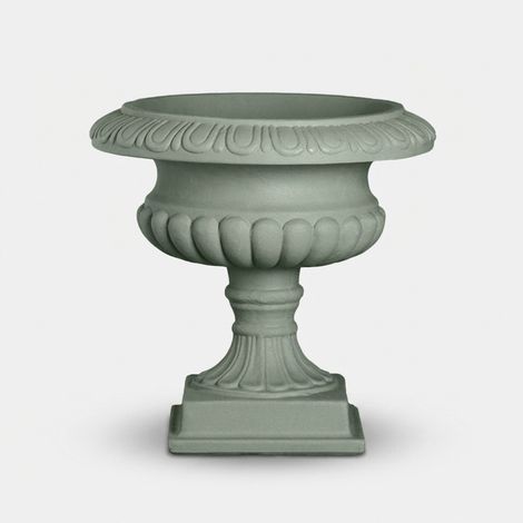 Vaso da esterno decorato in polietilene Calice Decorato - Grigio (1/3)