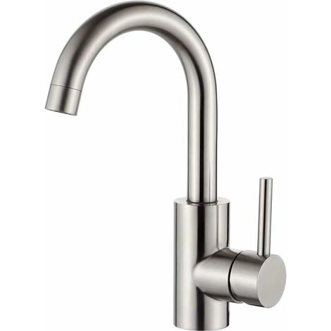 G1002A Irsmart - Bathroom Mixer Tap , 360° Rotating Basin Faucet, Single Lever Basin Mixer Tap, Hot and Cold Adjustable, Gray, Amazon Exclusive (1/5)